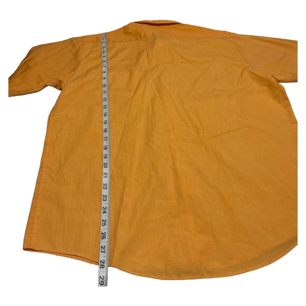 Haband Shirt Men's 16 Orange Polyester Pockets Short Sleeve Casual Button-Up - Picture 8 of 9